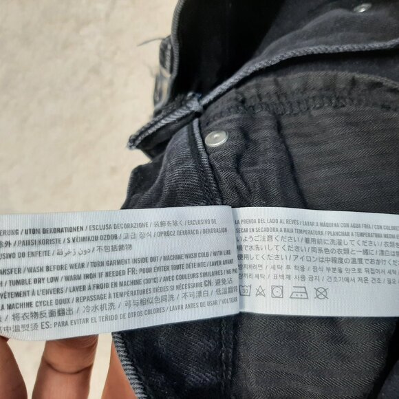 Abercombie & Fitch Black Woman's High Rise Button Fly Distress Denim Shorts 27/4 - Picture 9 of 10